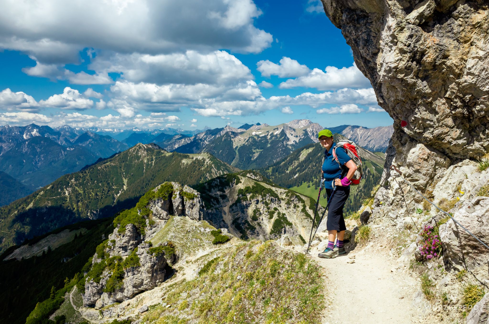 Drahtseilsicherungen im oberen Teil des Abstiegs